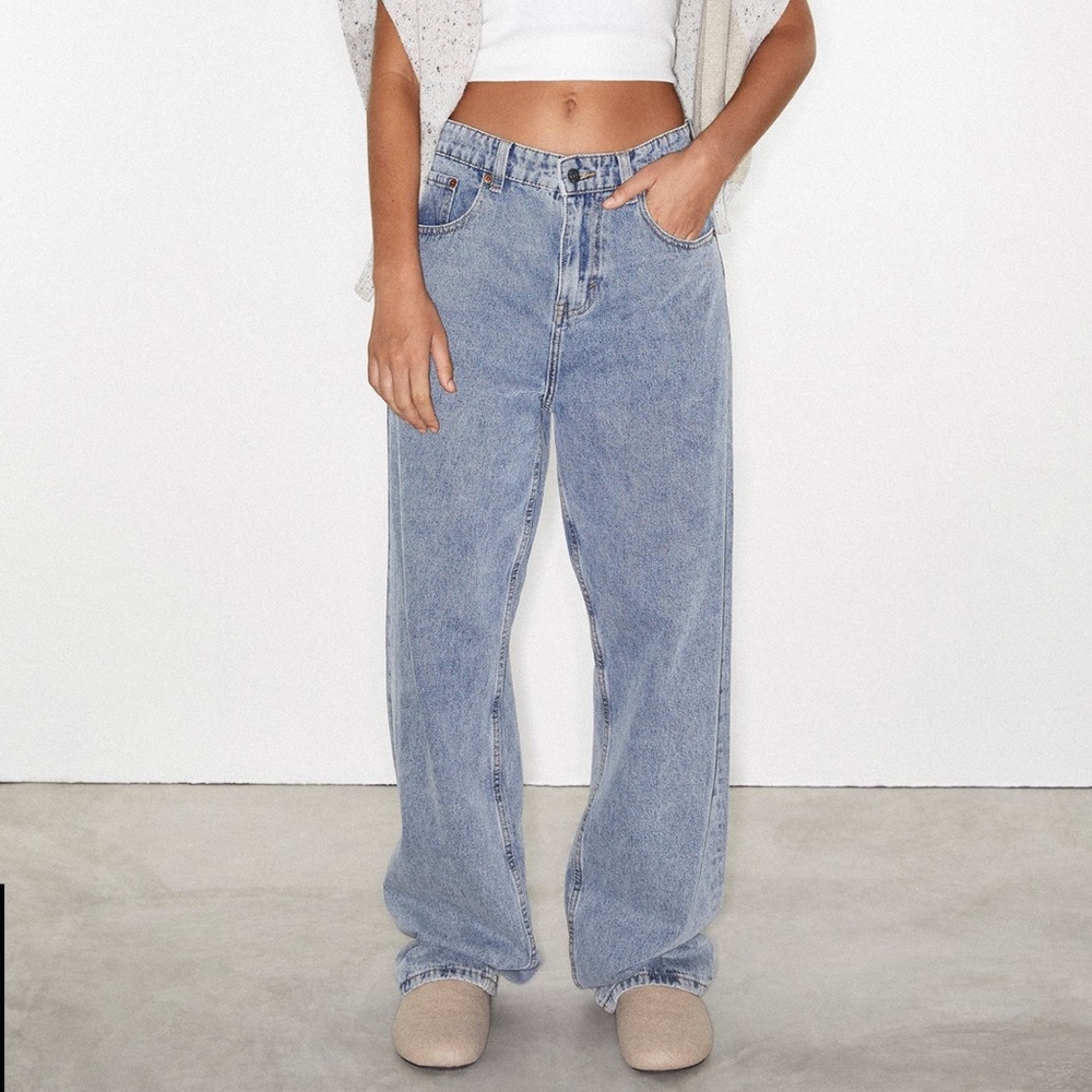 Motel Rocks Parallel Jeans in Light Wash Denim.